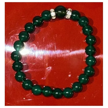 Bracelet en perle d'Aventurine verte fait main dans votre boutique occultisme en ligne Magie Kali, lithosophie, gemmologie.