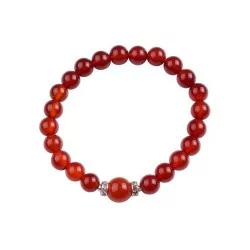 Bracelet en perle de Cornaline fait main dans votre boutique occultisme en ligne Magie Kali, lithosophie, gemmologie.