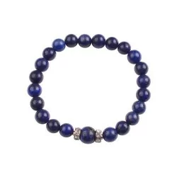 Bracelet en perle de Lapis lazuli fait main dans votre boutique occultisme en ligne Magie Kali, lithosophie, gemmologie.