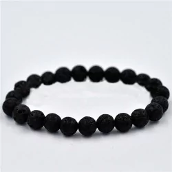 Bracelet en perle de Lave fait main dans votre boutique occultisme en ligne Magie Kali, lithosophie, gemmologie.