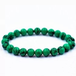 Bracelet en perle de Malachite fait main dans votre boutique occultisme en ligne Magie Kali, lithosophie, gemmologie.