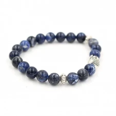 Bracelet en perle de Sodalite fait main dans votre boutique ésotérique en ligne Magie Kali, lithosophie, gemmologie.